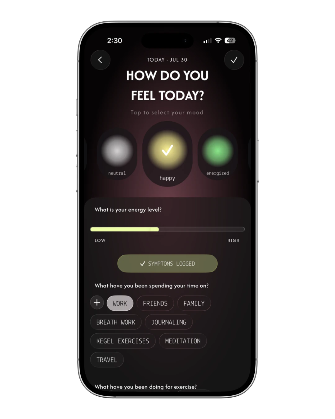 Cync daily check-in
