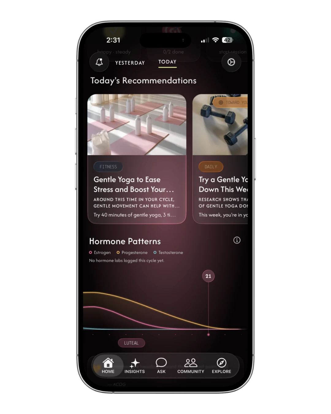 Cync personalized recommendations